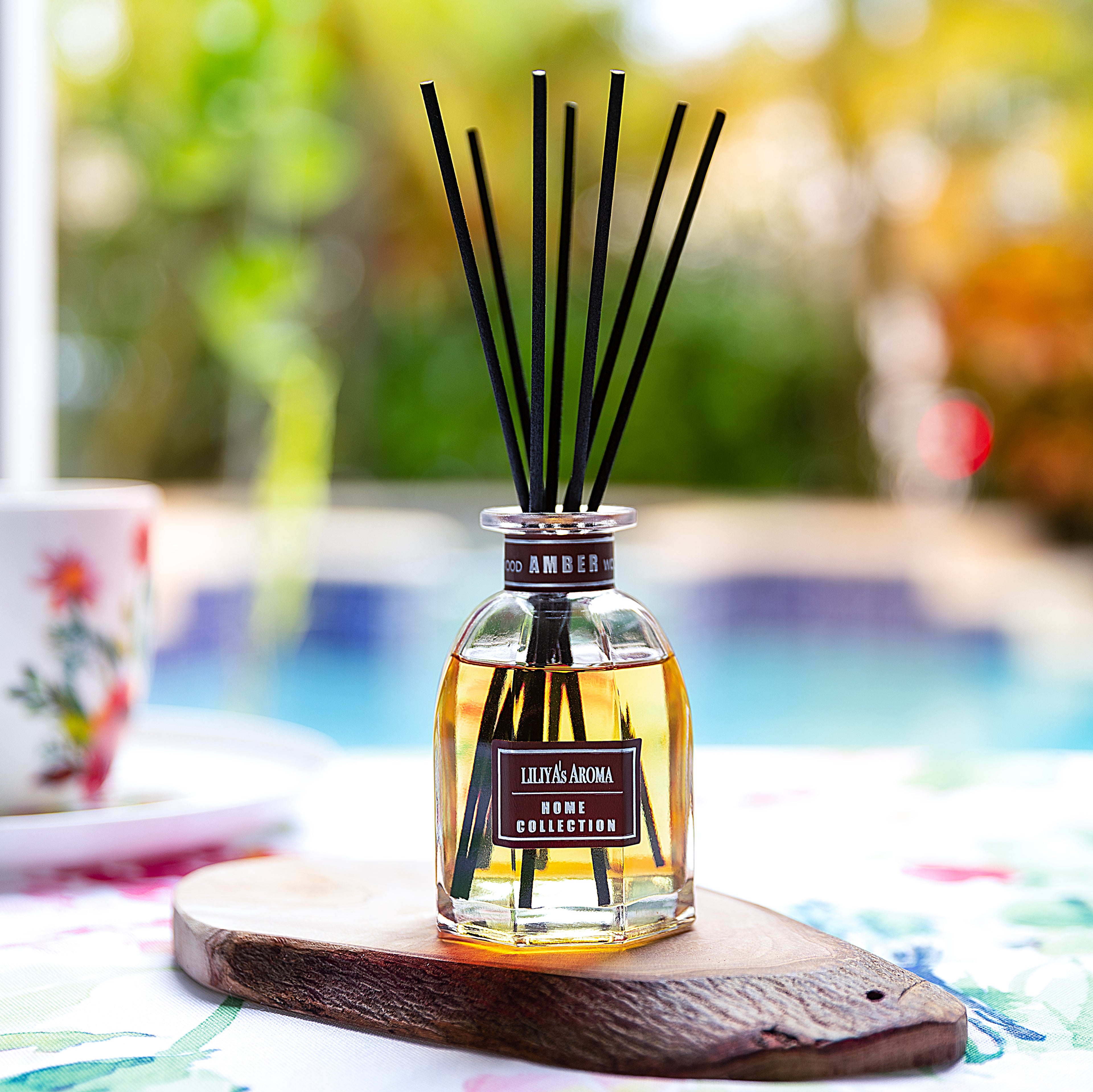 Liliya’s Aroma Reed Diffuser Amber - Vanilla, Home Collection 5 oz |150 ml