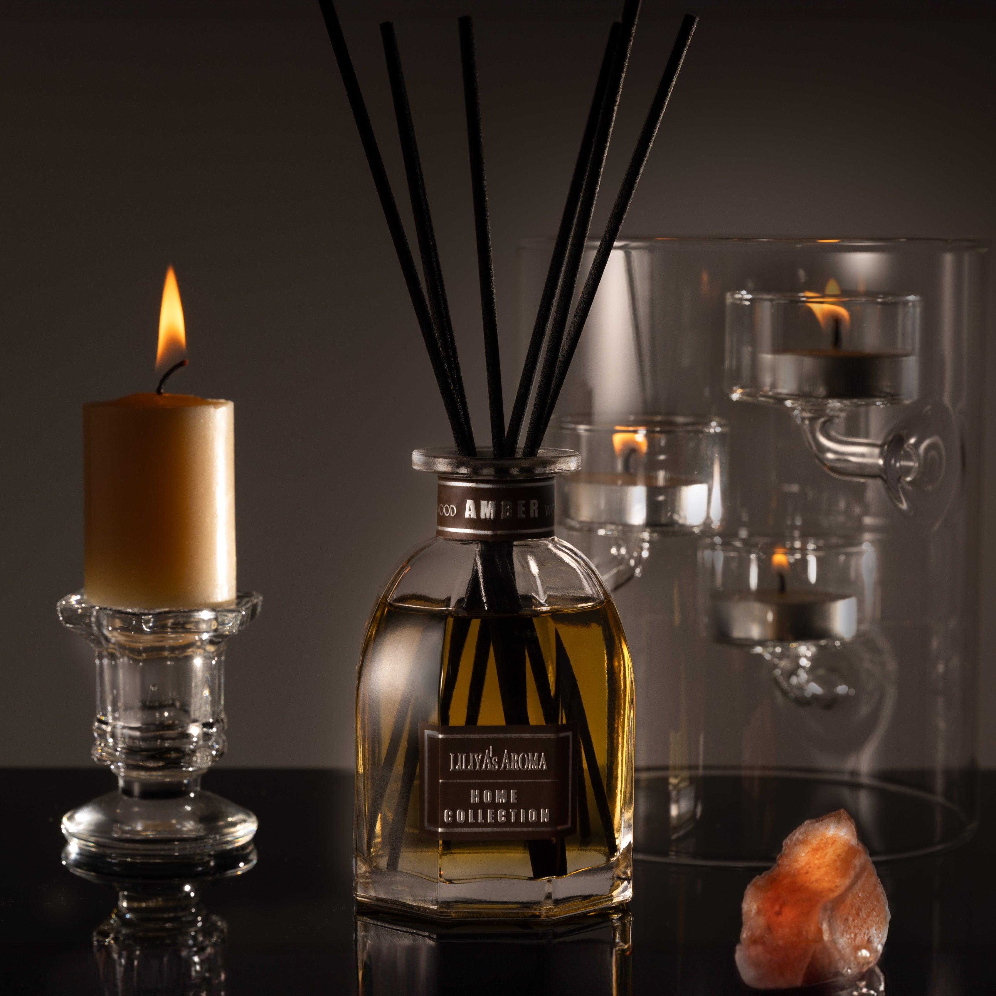 Liliya’s Aroma Reed Diffuser Amber - Vanilla, Home Collection 5 oz |150 ml