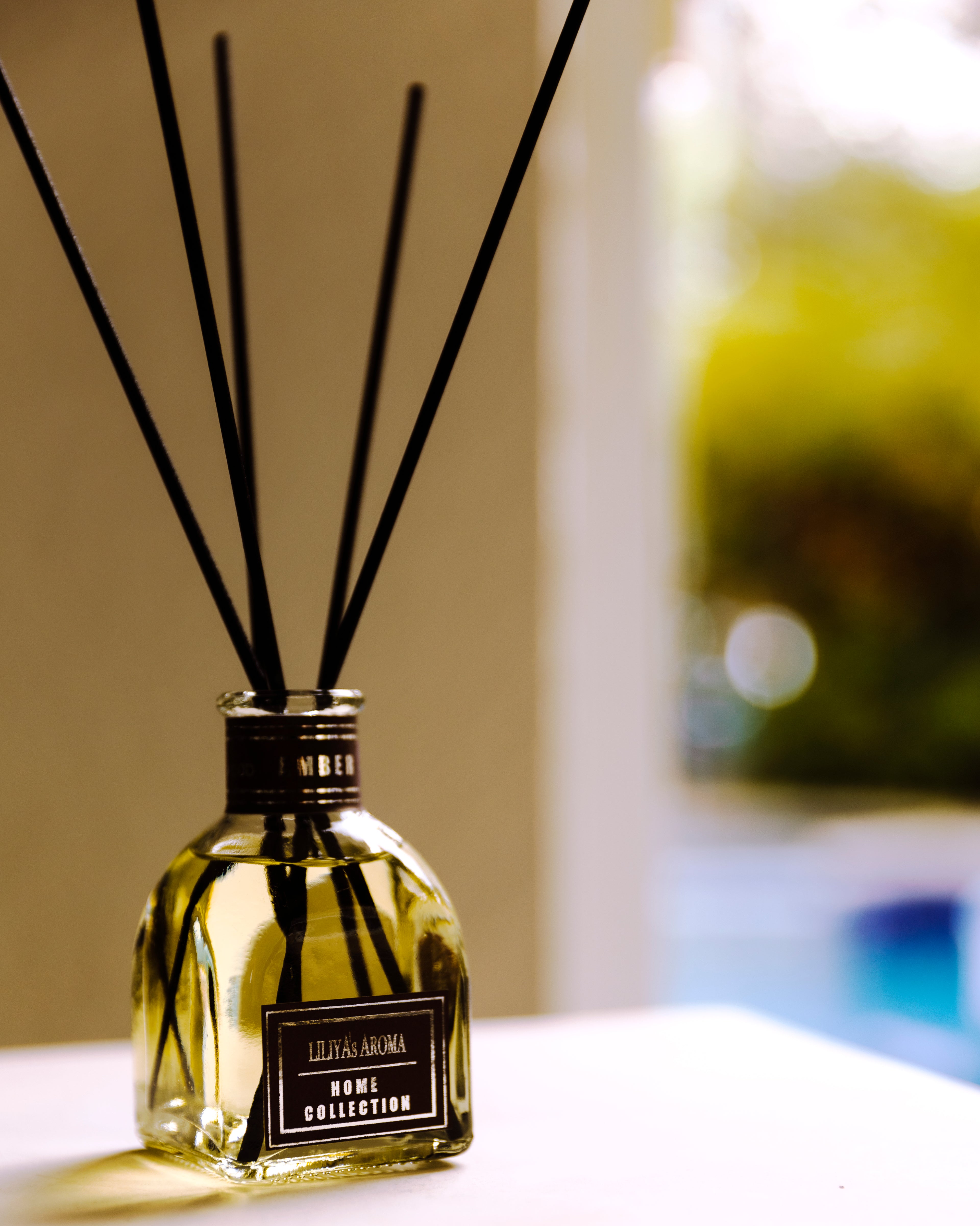 Reed Diffuser Sandalwood & Vanilla Home Collection - Amber Wood, set 3 Oz |9 0 ml