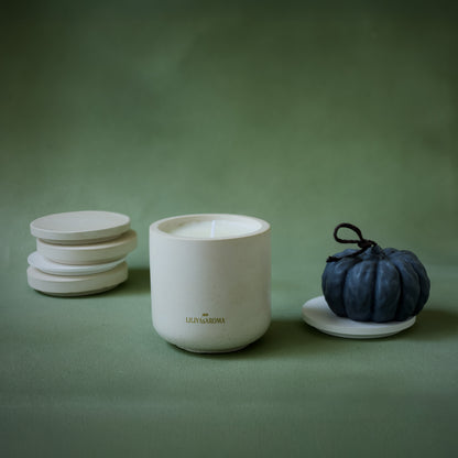 Pumpkin Candle Cinnamon Spice &amp; Cream Vanilla-Coconut Soy Wax - Home Collection - Set of 2