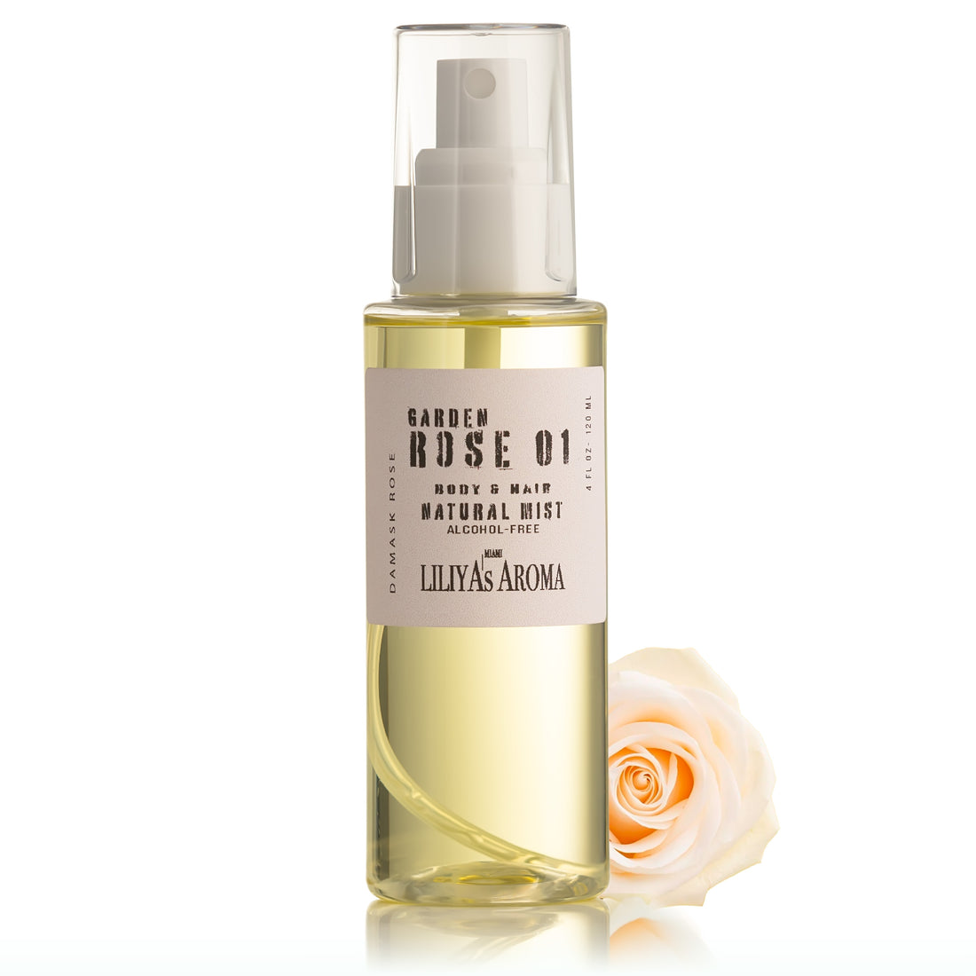 Garden Rose 01 Natural Mist for Body &amp; Hair, Alcohol-Free, Aromatherapy 4 Fl Oz