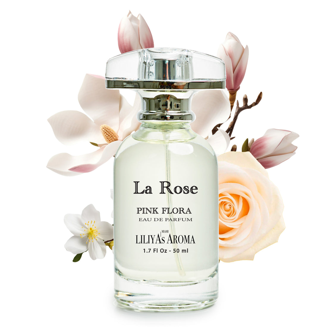 La Rose Eau De Parfum Scent of Freshly Bloomed Roses and Magnolia - Light Fruity Notes 1.7 Fl Oz