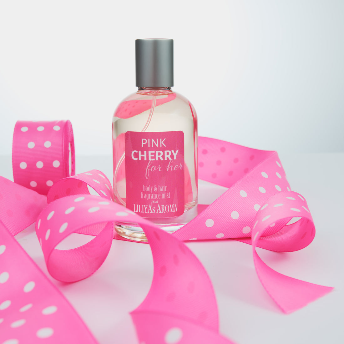 Pink Cherry for Her, Body &amp; Hair Fragrance Mist, Juicy Perfume of Exotic Sweet Cherry 3.3 Fl.Oz