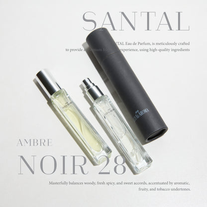 Perfume Set - SANTAL EDP 0.34 Fl Oz - Ambre NOIR 28 EDP 0.34 Fl Oz - Voyage Vibes Travel Perfume