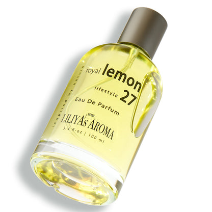 Royal Lemon 27 Eau De Parfum - Vegan &amp; Clean Perfume for Women &amp; Men - Citrus Perfume - Fresh Lemon Notes &amp; Green Musk 3.4 Fl Oz