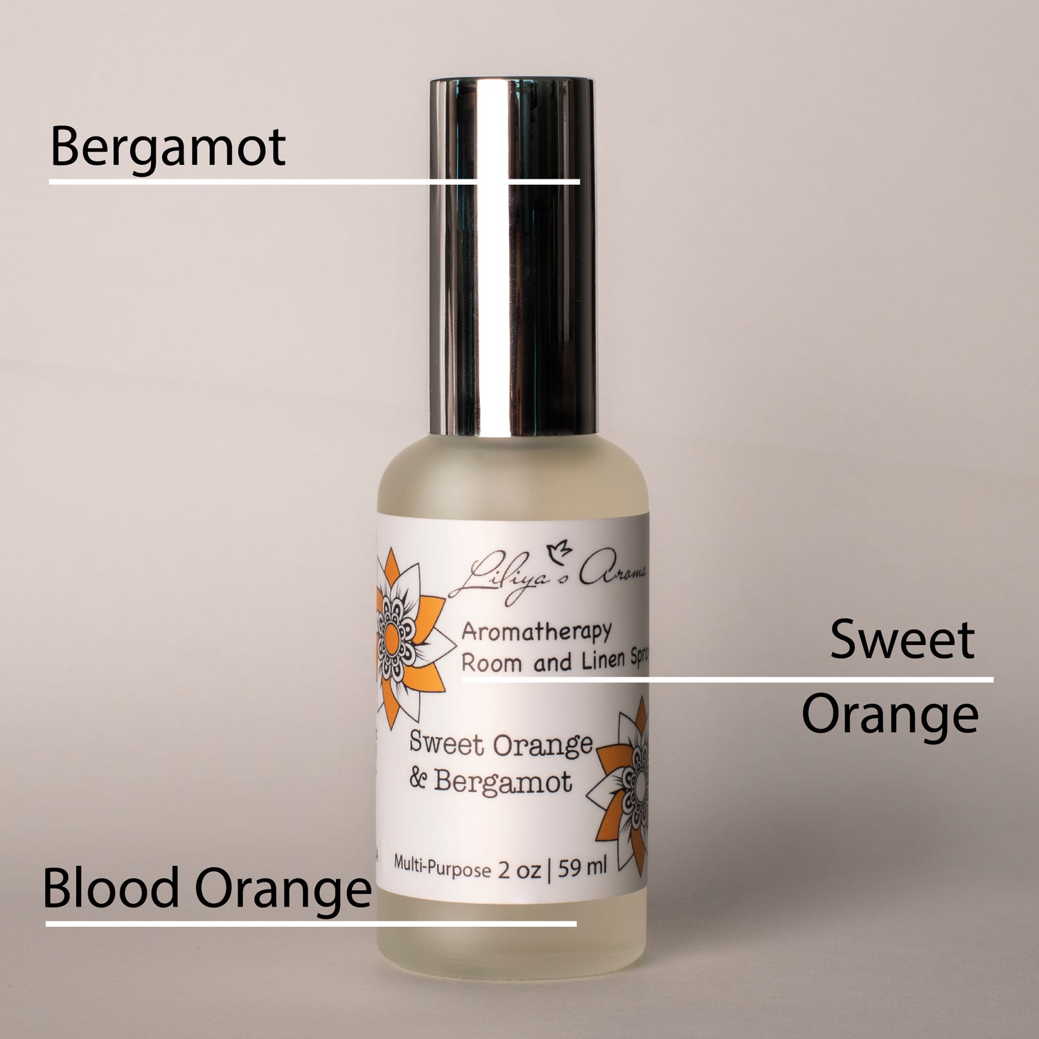 Sweet Orange &amp; Bergamot. Aromatherapy Linen and Room Spray